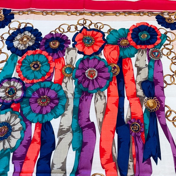 CELINE Paris Multicolor Square Bandana/Scarf NWOT - Picture 3 of 11